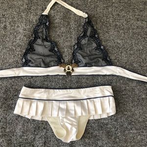 Beach Bunny Nautical Lace Bikini - L Top; S Bottom